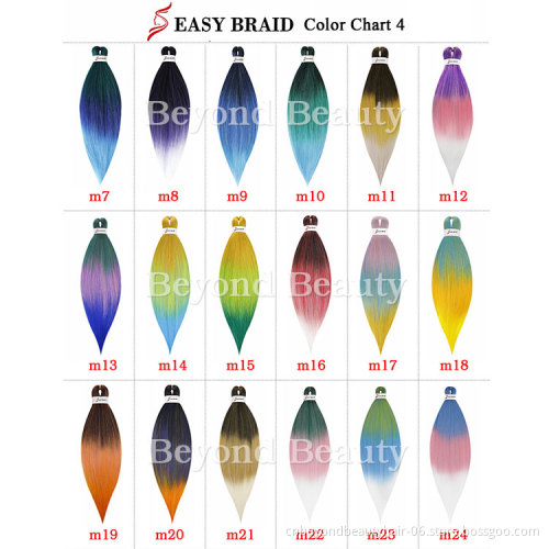 Ombre Pre Stretched Braiding Hair X pression For Wholesale Ombre 1B Purple rainbow Synthetic braiding hair extension Bulk cheap